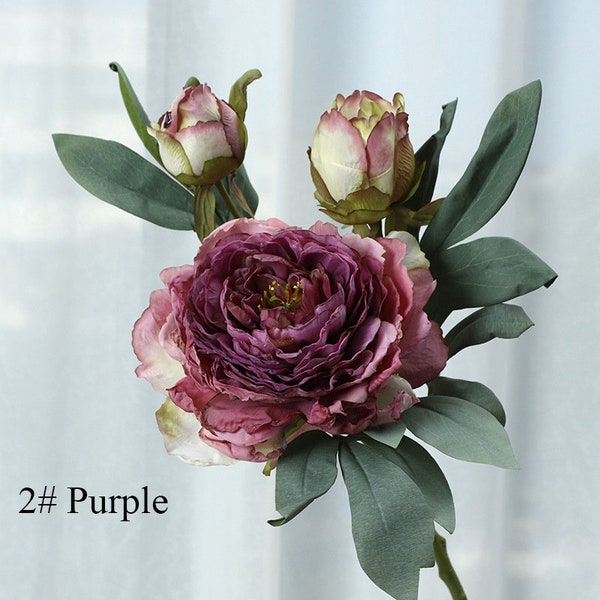 1-5pcs High Quality Peony Flowers Stem with Long Fake Peony Flowers Artificial Silk Peony for Home Office Wedding Decorations