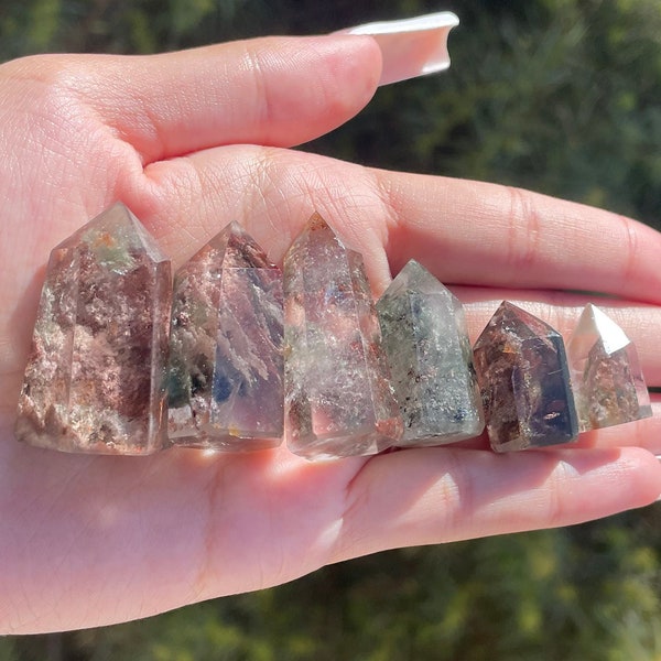 one small lodalite tower point || you pick multiple sizes, garden quartz, phantom quartz, ethically sourced