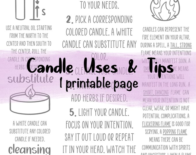 How to Use Spell Chime Candles PRINTABLE Digital Grimoire PDF Book of