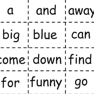 Pre-Kindergarten - Printable Dolch Sight Words - Flashcards
