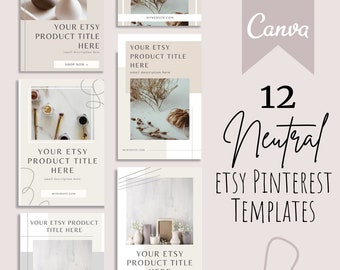 Canva Pinterest Templates, Pinterest Pins, Canva Templates, Minimalist Pins, Etsy Product Pins, Pinterest Pin Templates, Etsy Shop