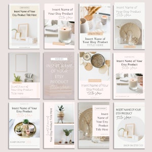 Canva Pinterest Templates, Pinterest Pins, Canva Templates, Feminine Pins, Etsy Product Pins, Pinterest Pin Templates, Etsy Shop image 2