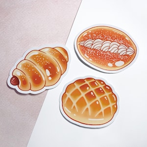 Süßes gebackenes Brot / chinesische Bäckerei-Brötchen - matte und glänzende gestanzte Aufkleber