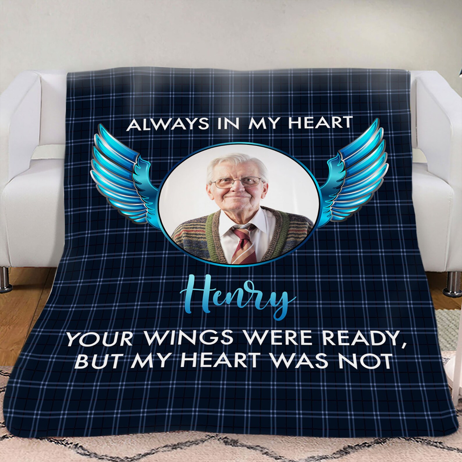 Personalized Memorial Blanket Always In My Heart Blanket Etsy