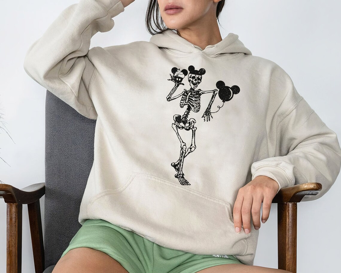 Mickey Skeleton Sweatshirt Disney Halloween Sweatshirt Mouse | Etsy