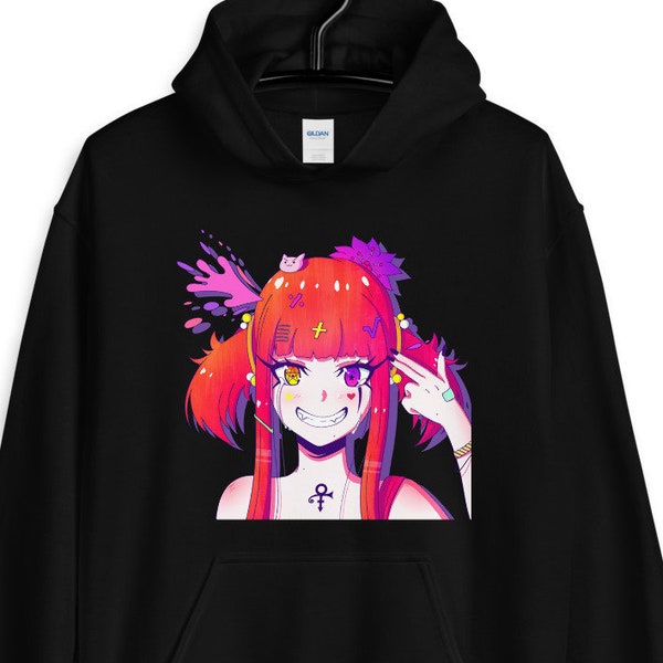 Pink anime hoodie clearance