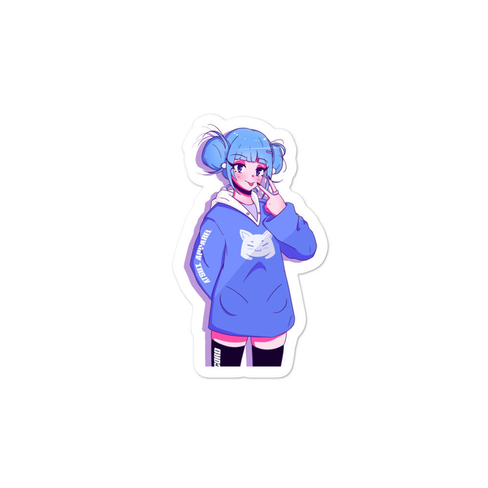 Discord Chan Anime Sticker Anime Decal Anime Streetwear Etsy