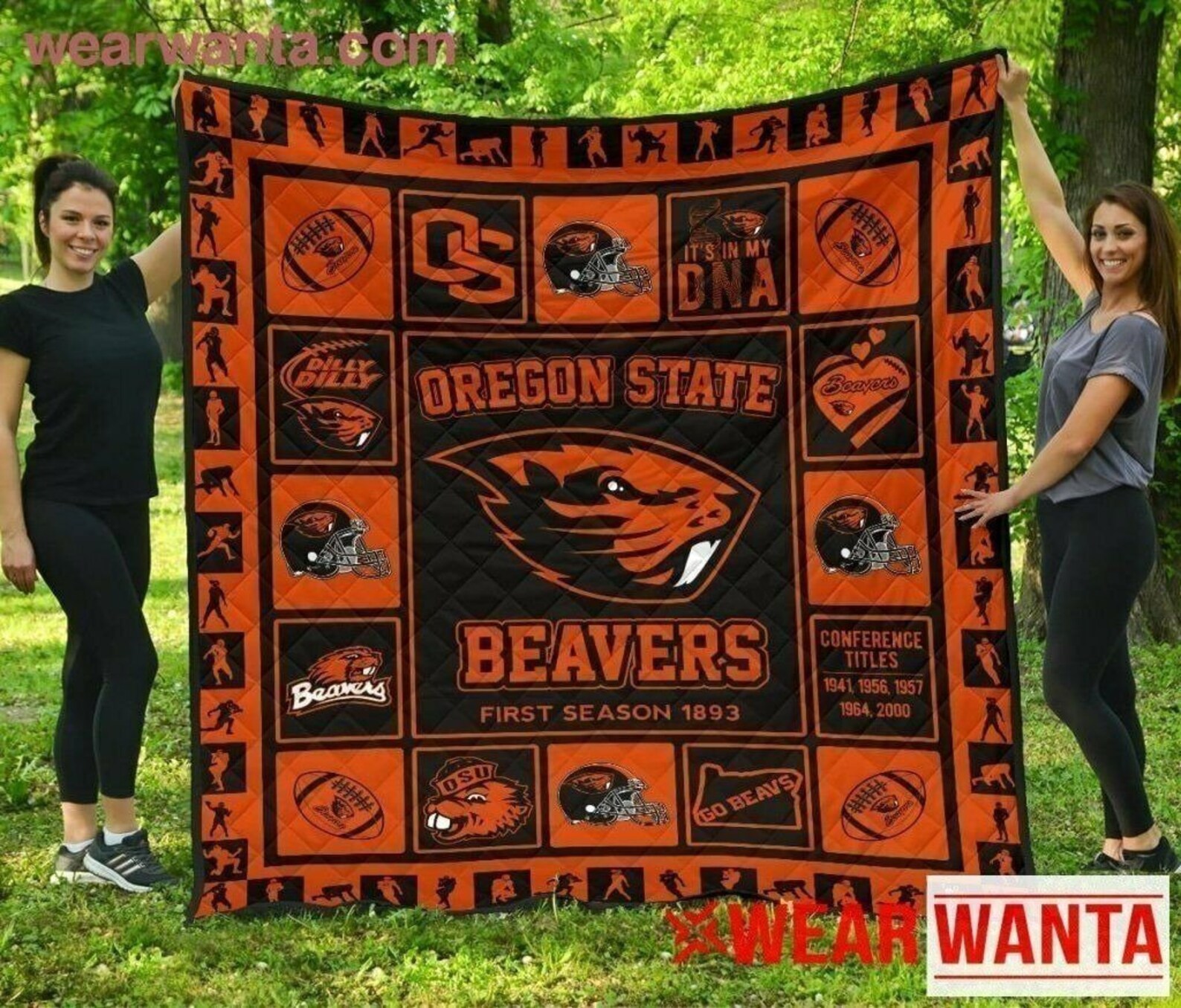 Oregon State Beavers Quilt Blanket For Football Fan Gift Idea Etsy