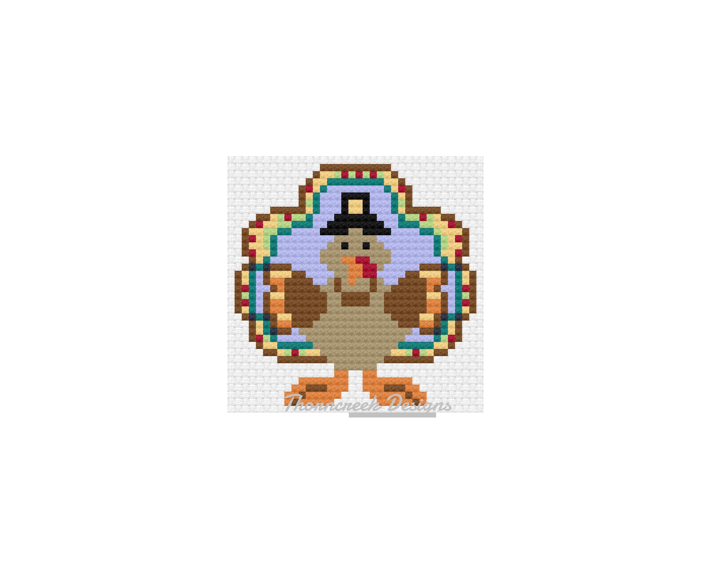 Pilgrim Turkey Cross Stitch Pattern Digital Download PDF Fat Etsy