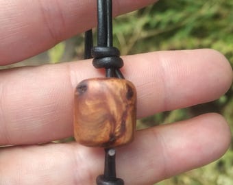 Bristlecone Pine root with leather adjustable bracelet/anklet