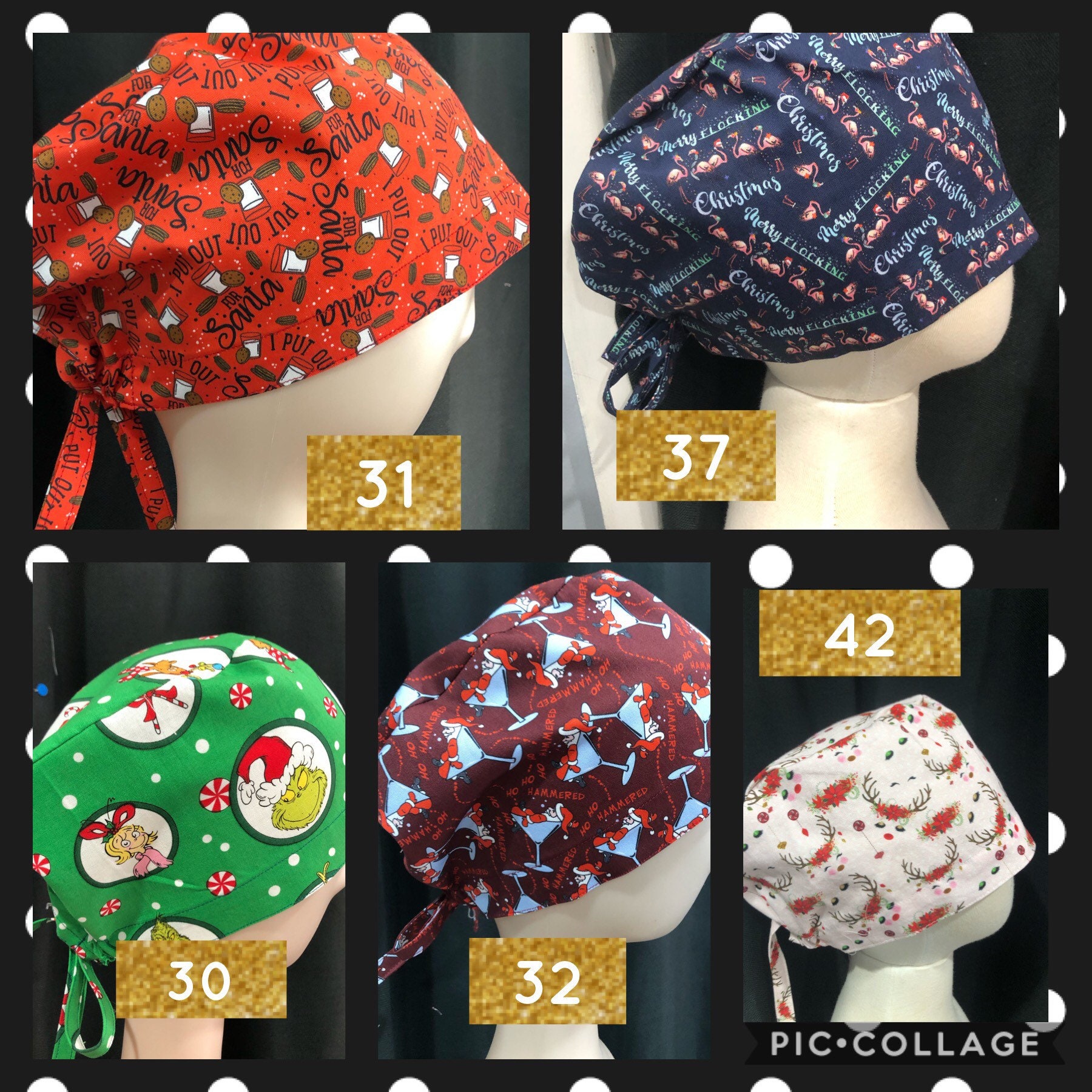 Scrub Hats Christmas - Etsy Australia