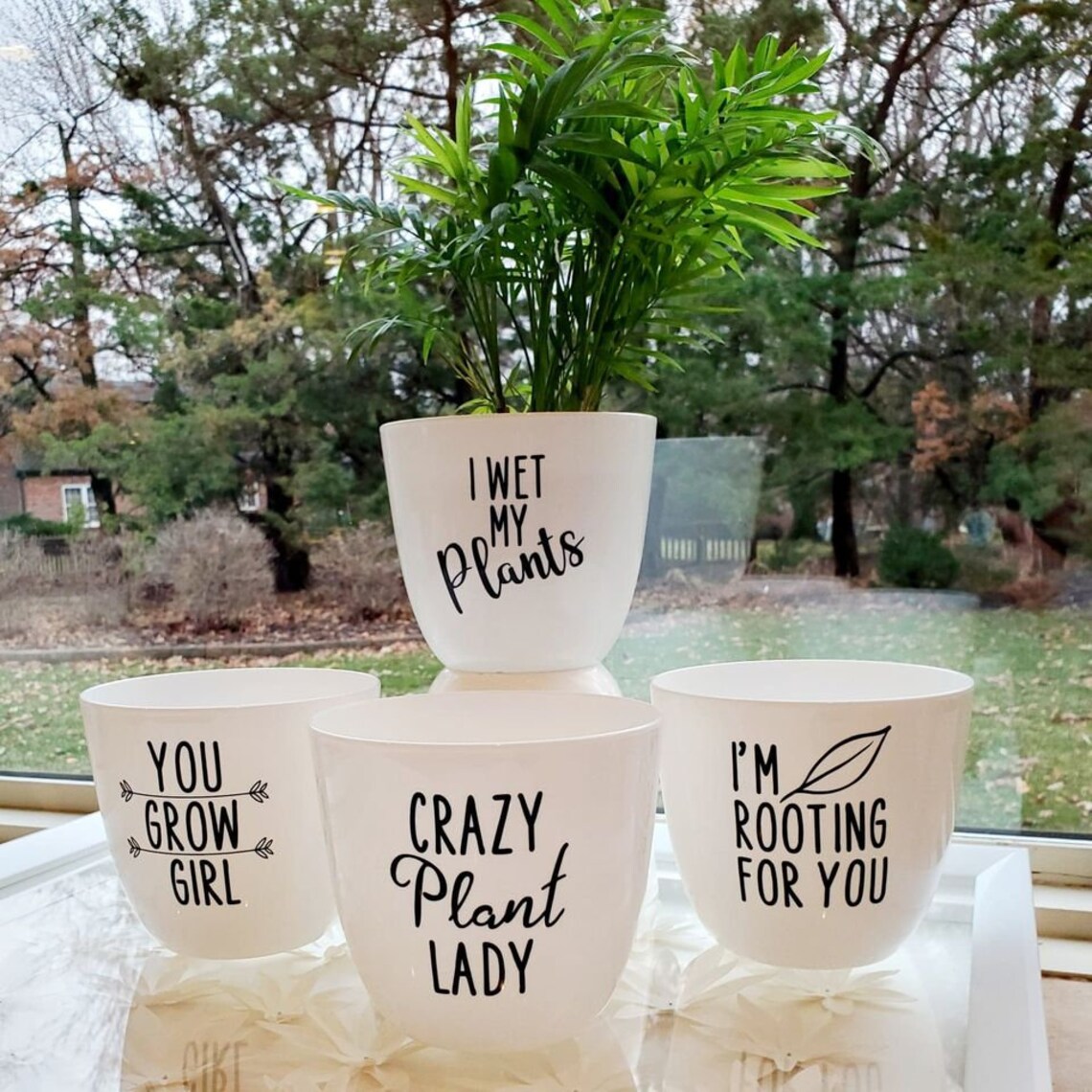 Set of 4 Funny Planters Flower Pots Plant Pots Funny Etsy