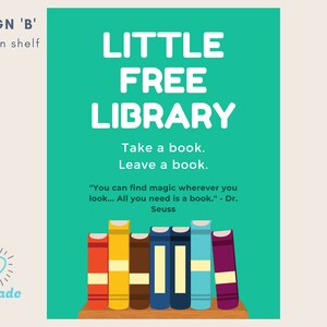 Little Free Library Metal Signs Custom Signs - Etsy