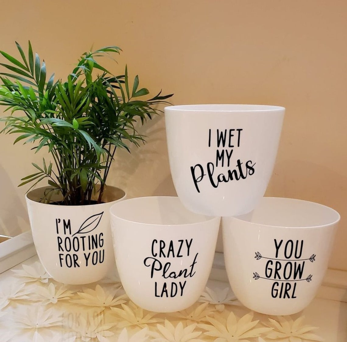 Set of 4 Funny Planters Flower Pots Plant Pots Funny Etsy