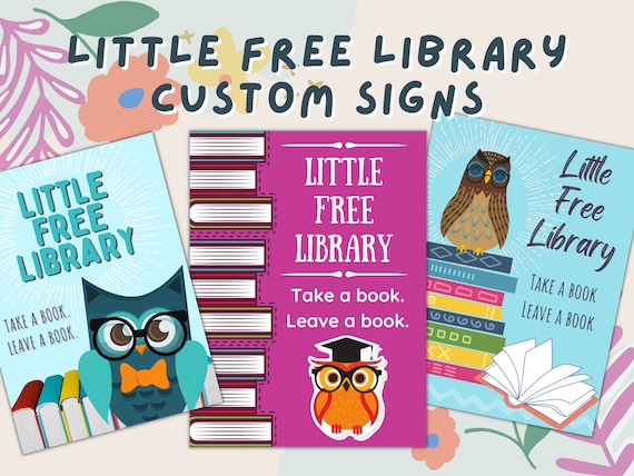 Little Free Library Metal Signs Custom Signs - Etsy