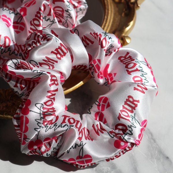 K-pop boyband word tour scrunchies