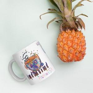 May include: White ceramic mug with a colourful illustration of a teacup with the text "A cup of chai is a cup of positivity tea".