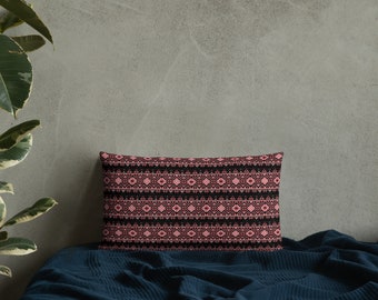 Cuscino premium stampato con ricamo palestinese