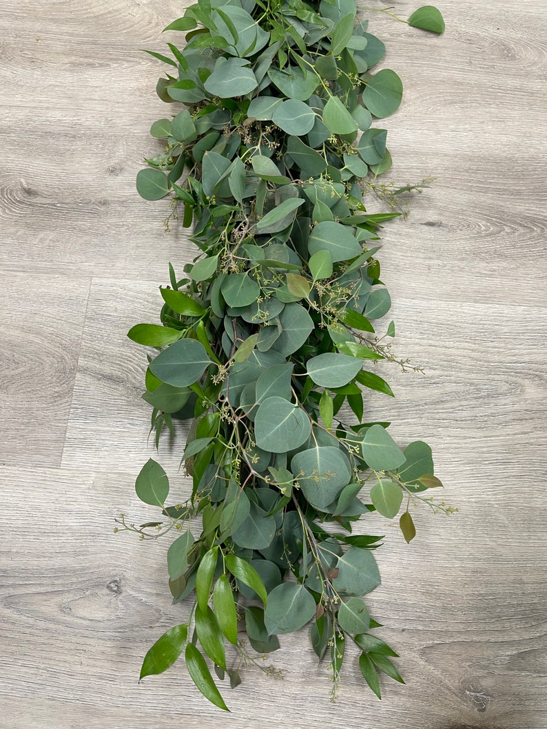 Fresh Garland Italian Ruscus & Eucalyptus Garland // Natural Etsy