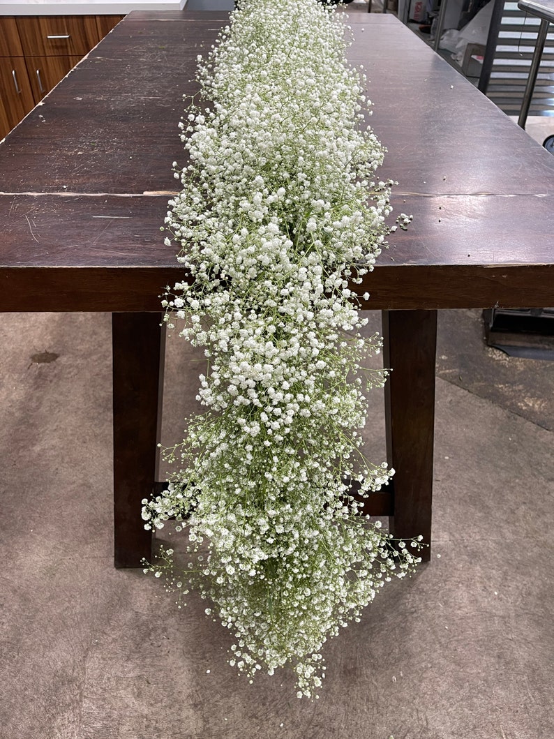 fresh babys breath garland