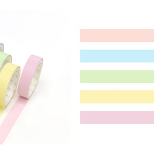 Solid Pastel Washi Tape Collection Choose From 9 Colors 15mmx8m -   Israel