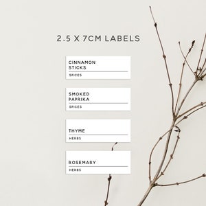 Modern Minimalist Pantry Labels 25x70mm | Basic Sets Customise your own Set