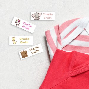 Set of 30 Custom Iron-on Labels for Cotton Clothing | Kids Daycare or Back-to-School Personalised Name Tags