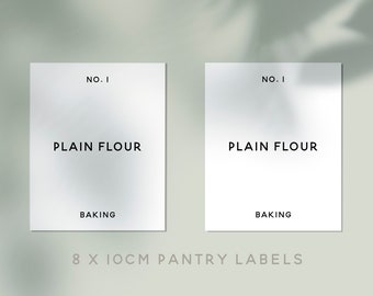 Modern Minimalist Clean Pantry Labels 80x100mm | Basic Sets Customise your own Set