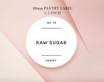 Modern Minimalist Pantry Labels 40mm Circle | Basic Sets Customise your own Set