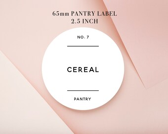 Modern Minimalist Pantry Labels 65mm Circle | Basic Sets Customise your own Set