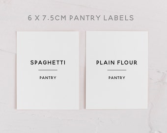 Modern Minimalist Simple Pantry Labels 60x75mm | Basic Sets Customise your own Set