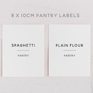 Modern Minimalist Pantry Labels 80x100mm | Basic Sets Customise your own Set