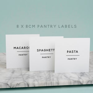 Modern Minimalist Pantry Labels 80x80mm | Basic Sets Customise your own Set