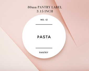 Modern Minimalist Pantry Labels 80mm Circle | Basic Sets Customise your own Set