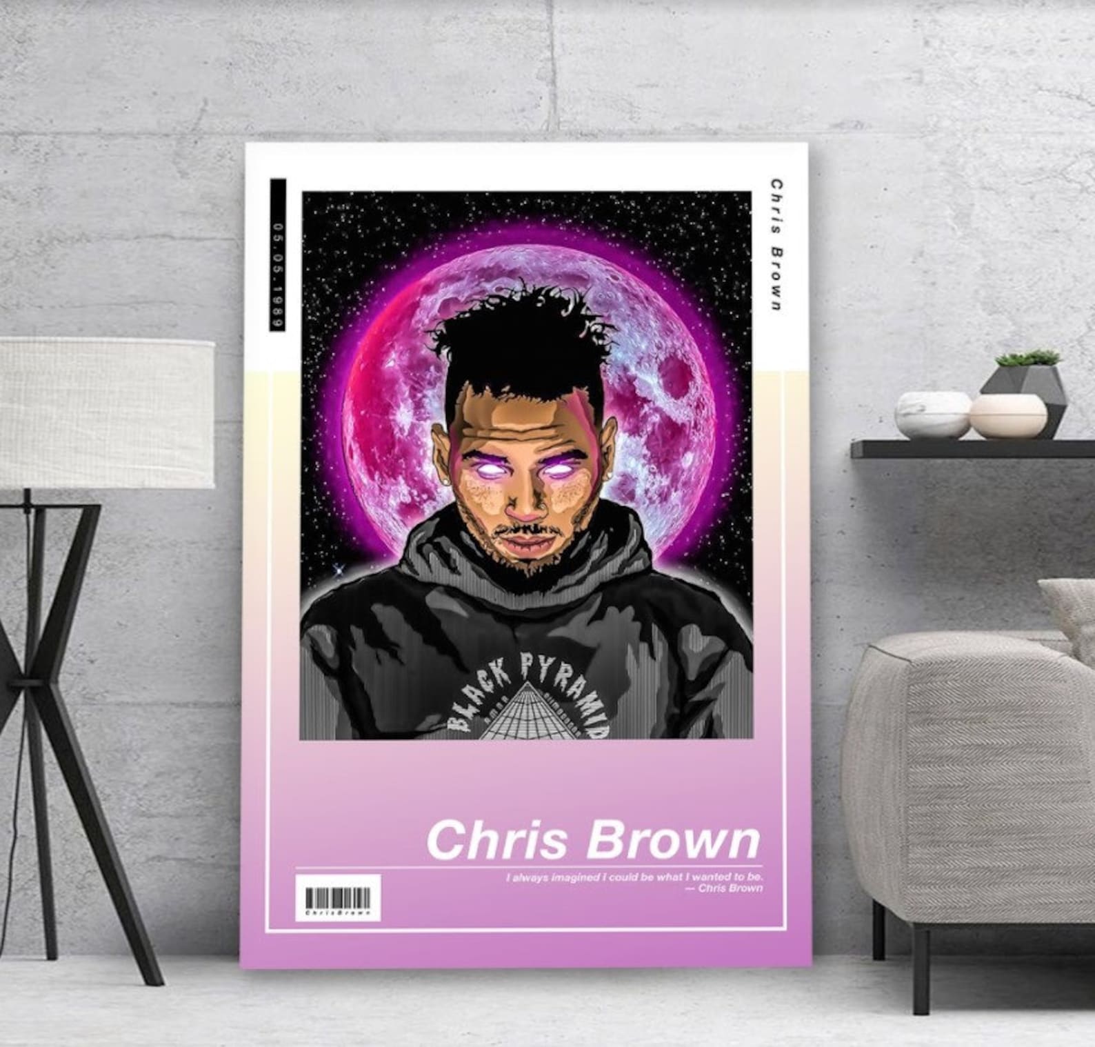 Chris Brown Poster Canvas Chris Brown Canvas Print Poster Etsy