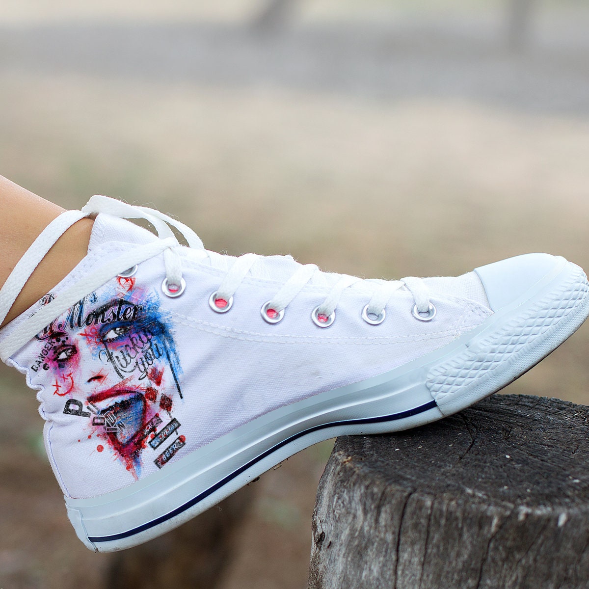 Harley Quinn Custom Shoes Harley Quinn Hightop Batman