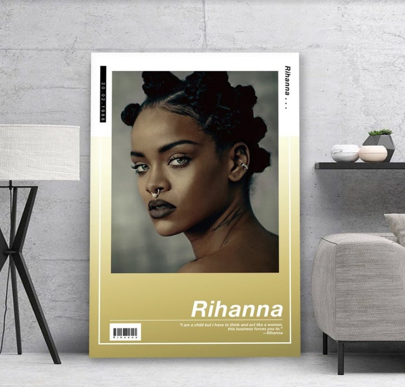 Print Canvas Print Poster Bedroom Art Custom Canvas Print Art Poster Rihanna Poster Canvas Art #3 Gift Poster Rihanna Print Canvas