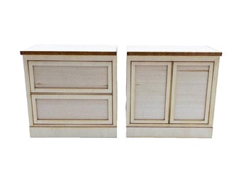 The Cabinet Collection - 3 Inch Base Cabinet with 2 Drawers or Doors