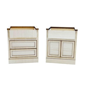 The Cabinet Collection - 2.5 Inch Apron Front Sink Base Cabinet with Drawers or Doors