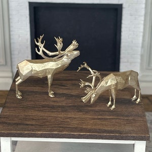 1:12 Scale Dollhouse Miniature Reindeer Decor - Set of 2