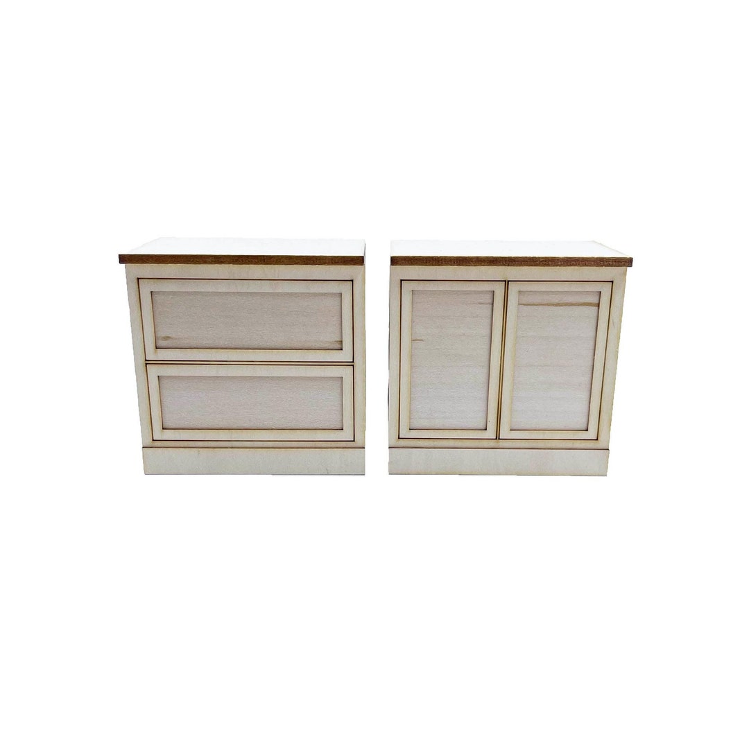 The Cabinet Collection - 3 Inch Base Cabinet With 2 Drawers or Doors - Etsy