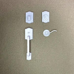 1:12 Scale Miniature Traditional Front Door Hardware