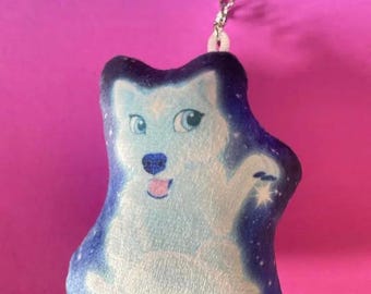Cute Blue Wolf Soft Keychain Fantasy Accessory Bag Backpack Charm