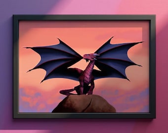 Dragon Fantasy Wall Art Print Painting