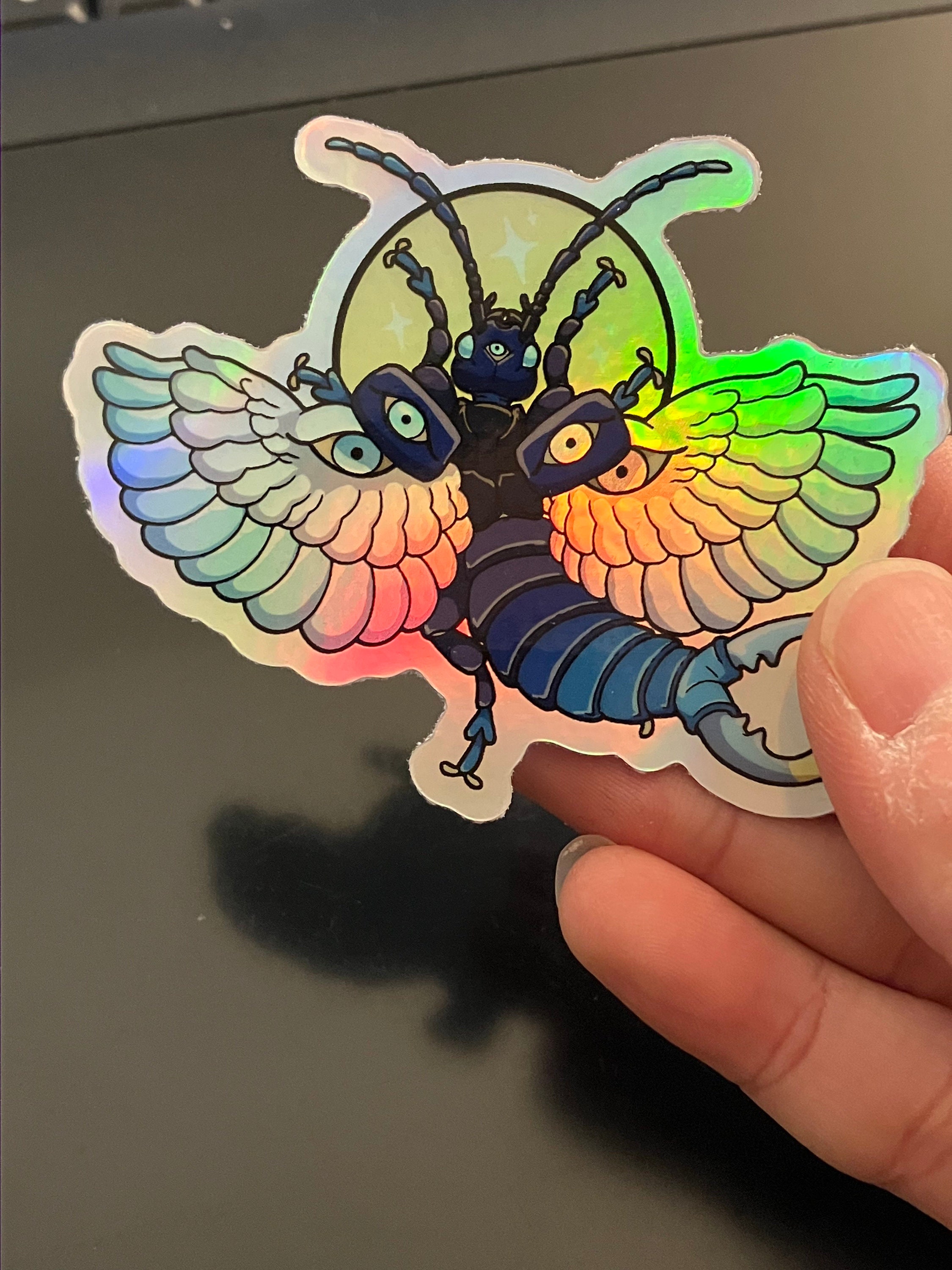 3 Inch Earwig Angel Holographic Sticker - Etsy