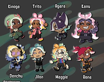 1 inch Splat Original Character Stickers