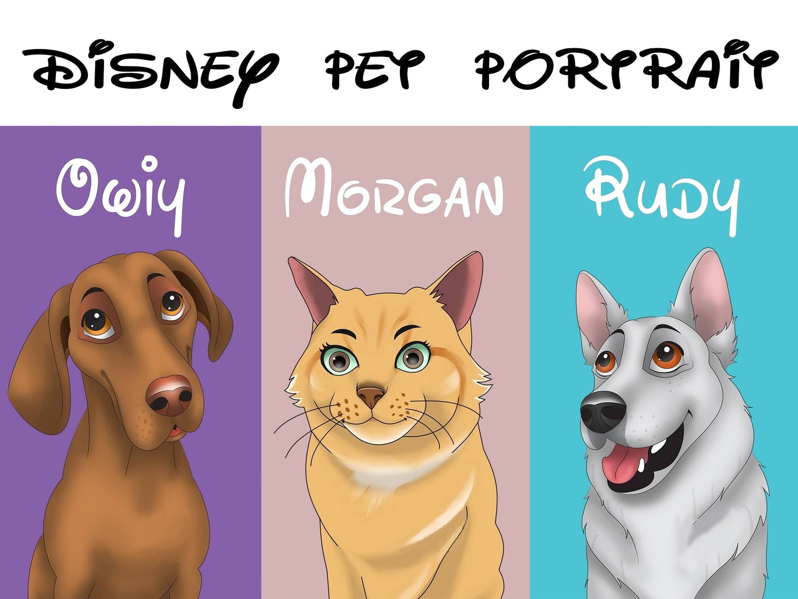 Pet Disney Cartoon Pet Pet Portrait Disney Pet Dog Disney Etsy