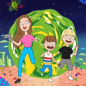 Aangepast cartoonportret van foto, moederdagcadeau voor haar, aangepast familieportret, tekeningsillustratie stel, jubileum, verjaardag