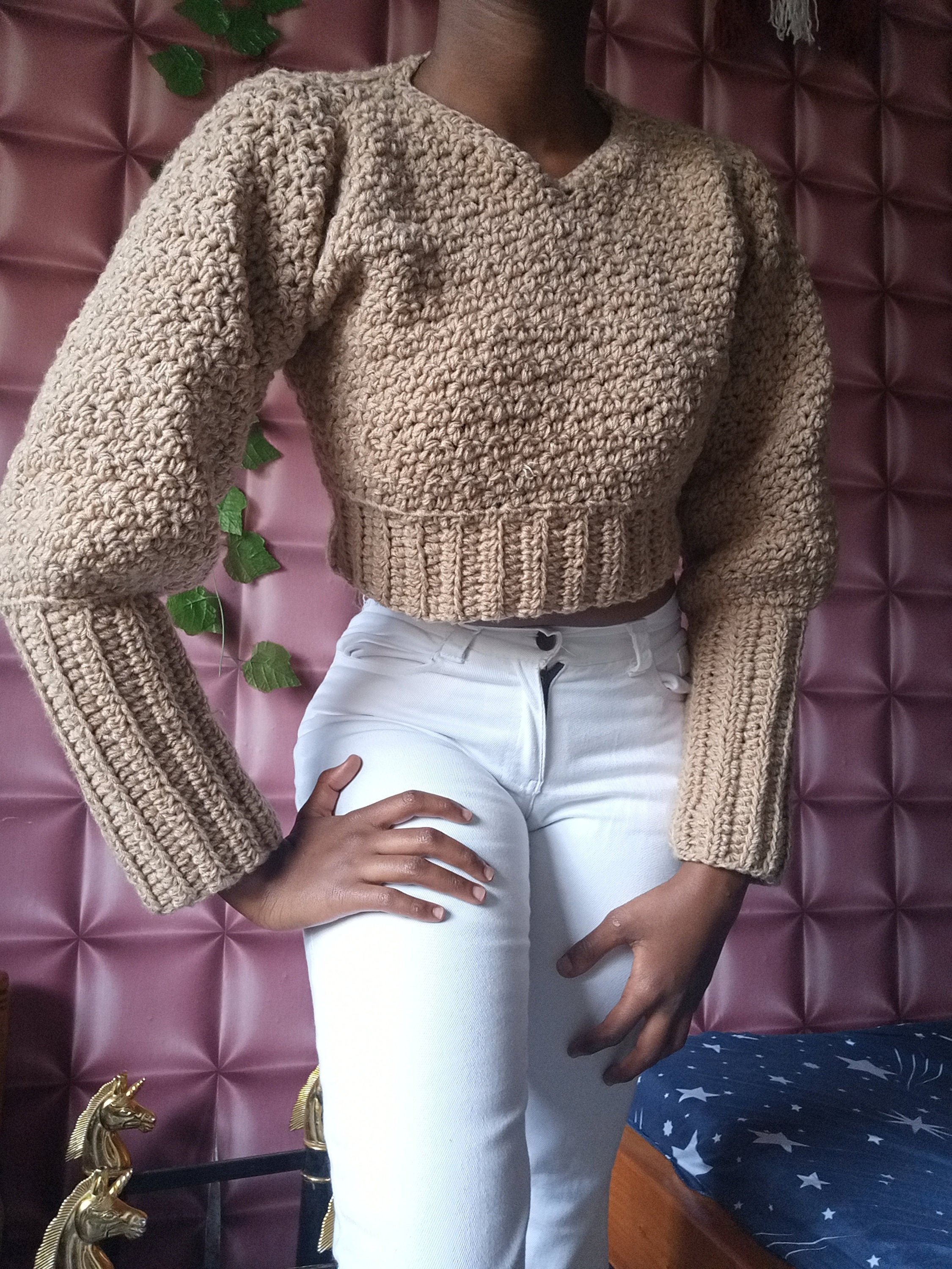 Puffy arm sweater deals