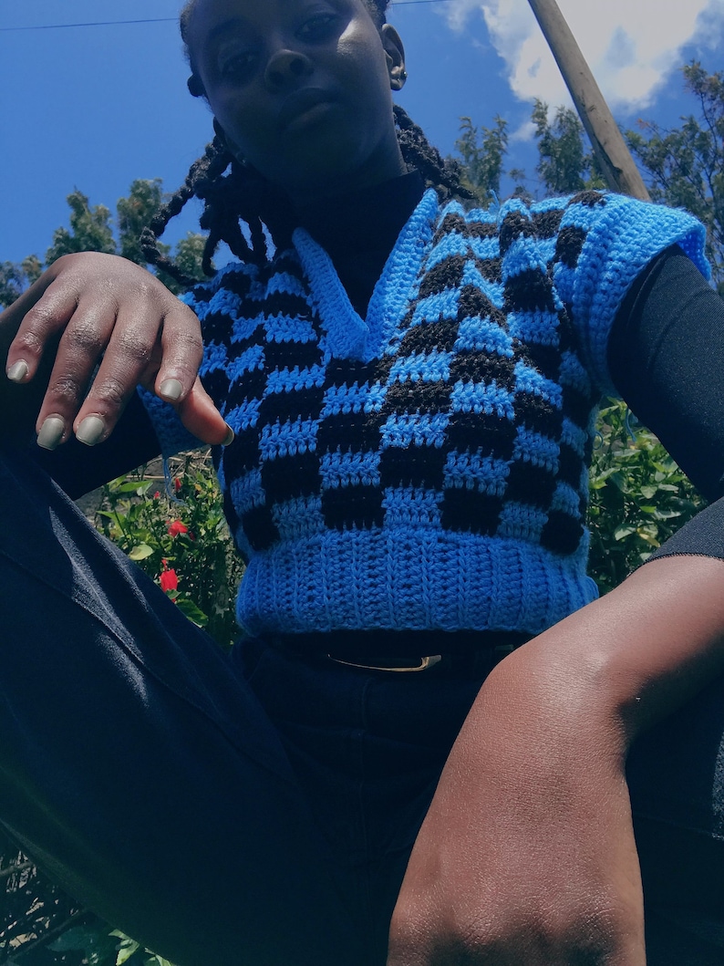 CHECKERBOX CROCHET PATTERN Crochet Checkered Vest Top - Etsy